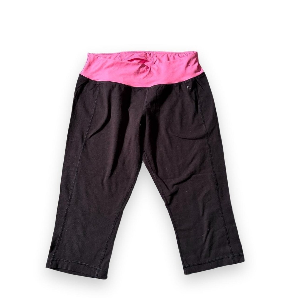 Danskin Now Y2K Black Pink Capri Leggings Yoga Pants Size M DNL34101B